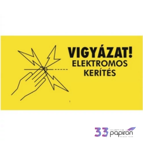 Információs tábla 19,5 x 9 cm Villanypásztorral védett terület! Időjárásálló, habosított PVC