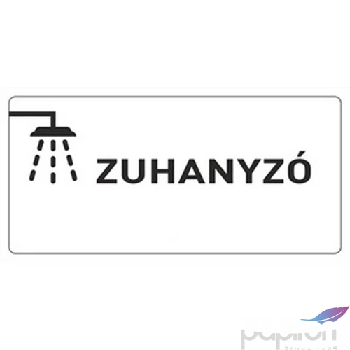 Információs tábla 19,5 x 9 cm Zuhanyzó Időjárásálló, habosított PVC