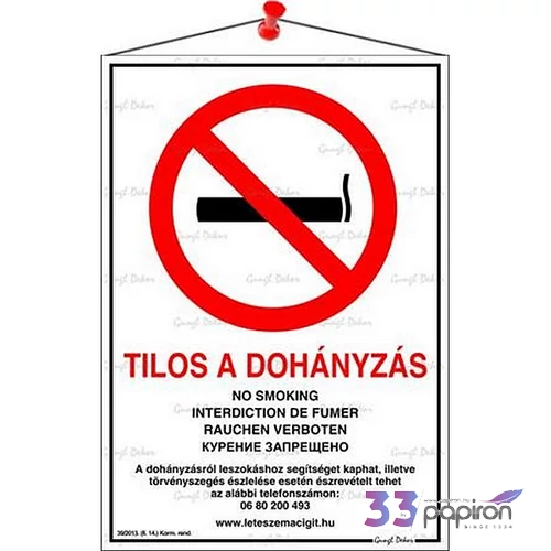 Információs tábla 21x30cm többnyelvű 