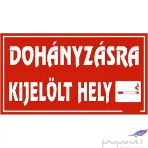 Információs tábla A4 Dohányzásra kijelölt hely Időjárásálló, habosított PVC