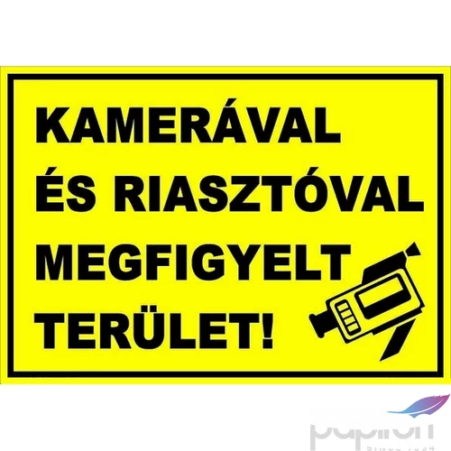 Információs tábla A/5 Bizt. kamerával és riasztóval véd. ter. Időjárásálló, habosított PVC