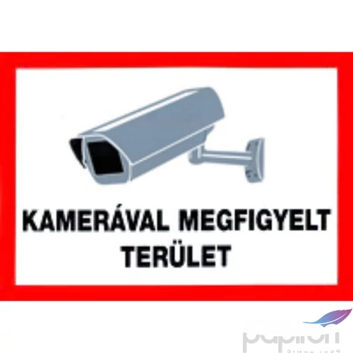 Információs tábla A/5 Kamerával megfigyelt terület Időjárásálló, habosított PVC