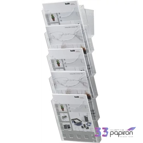 Prospektustartó Helit A4 5rekesz fali Helit