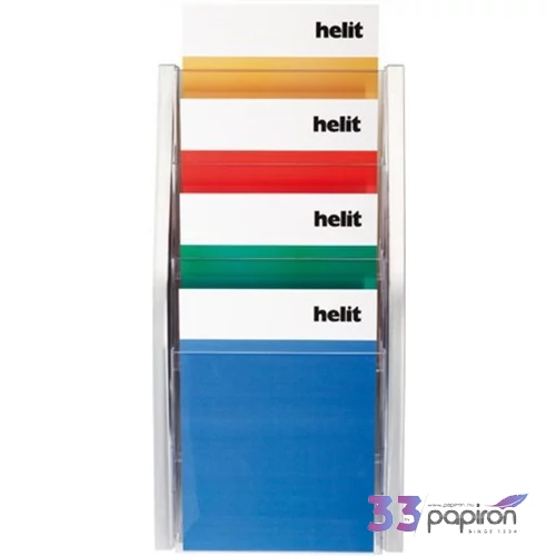 Prospektustartó Helit A4 fali ezüst INH6270099
