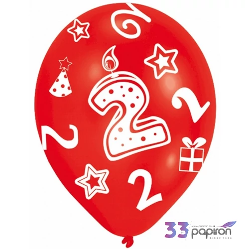 Partylufi szülinapi 2 számos Amscan 6db/csomag RINT995657