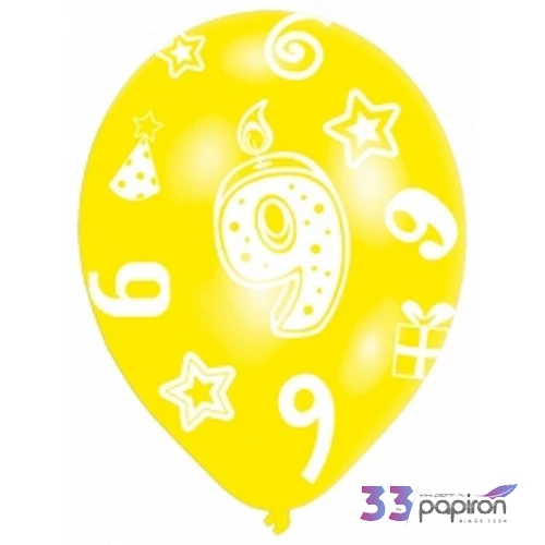 Partylufi szülinapi 9 számos Amscan 6db/csomag RINT995664