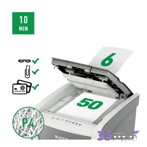 Iratmegsemmisítő Leitz konfetti, 50 lap, IQ AutoFeed SmallOffice 50 P4 Pro