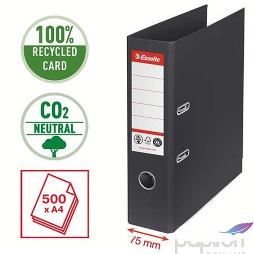 Iratrendező 75mm Esselte A4, Co2-semleges, élvédő sínnel, Iratrendezés, archiválás