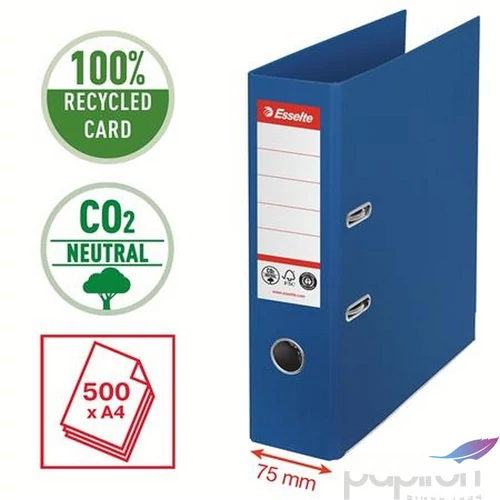 Iratrendező 75mm Esselte A4, Co2-semleges, élvédő sínnel, Iratrendezés, archiválás