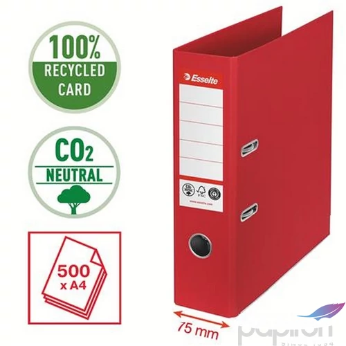 Iratrendező 75mm Esselte A4, Co2-semleges, élvédő sínnel, Iratrendezés, archiválás