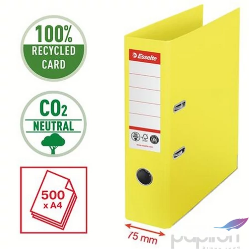 Iratrendező 75mm Esselte A4, Co2-semleges, élvédő sínnel, Iratrendezés, archiválás