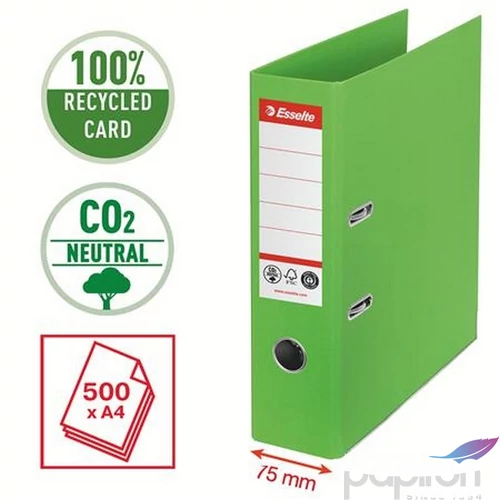 Iratrendező 75mm Esselte A4, Co2-semleges, élvédő sínnel, Iratrendezés, archiválás