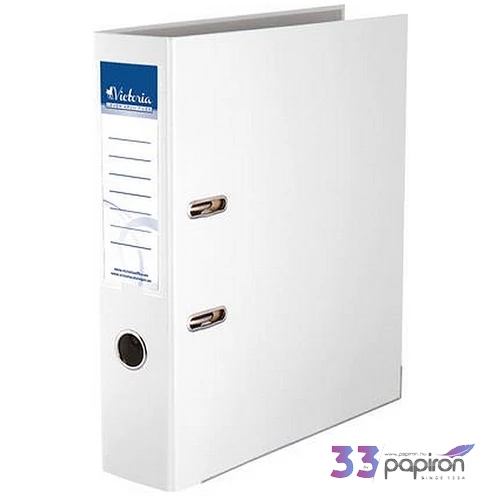 Iratrendező 75mm A4 Victoria Basic élvédős PP/karton fehér Iratrendezés Victoria 75WHITE