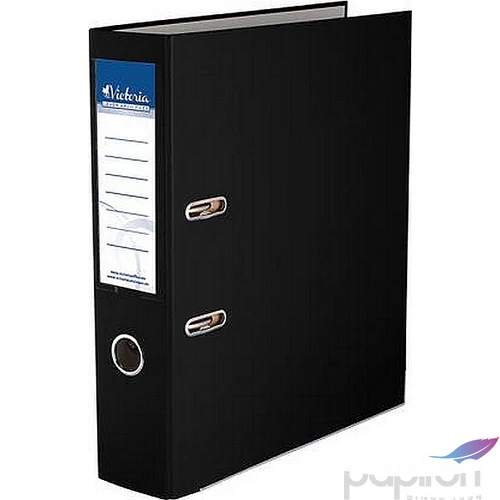 Iratrendező 75mm A4 Victoria Basic élvédős PP/karton fekete Iratrendezés Victoria 75BLACK