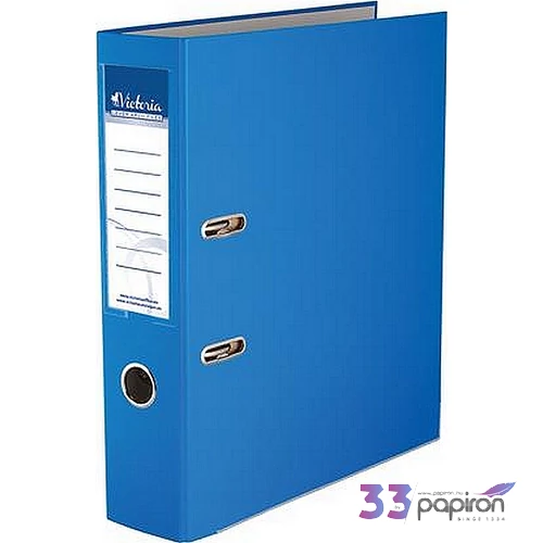 Iratrendező 75mm A4 Victoria Basic élvédős PP/karton király kék Iratrendezés Victoria 75BLUE