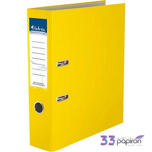 Iratrendező 75mm A4 Victoria Basic élvédő nélküli PP/karton sárga Iratrendezés Victoria 75YELLOW