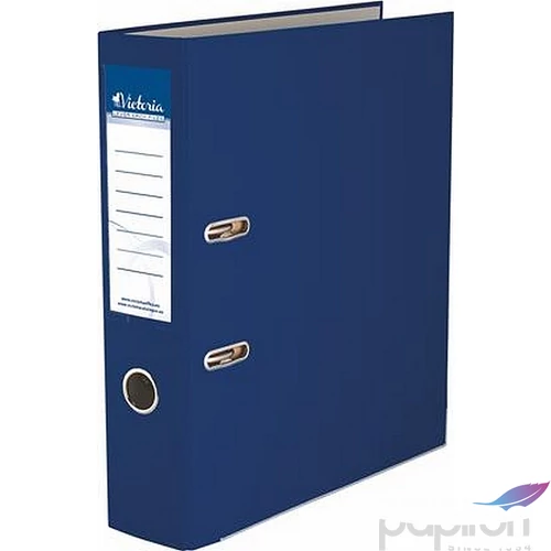 Iratrendező 75mm A4 Victoria Basic élvédő nélküli PP/karton sötétkék Iratrendezés Victoria 75DARKBLUE