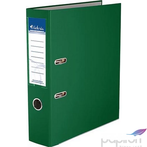 Iratrendező 75mm A4 Victoria Basic élvédős PP/karton zöld Iratrendezés Victoria 75GREEN