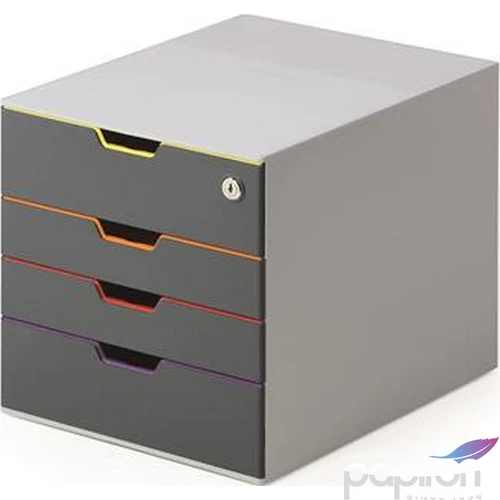IrattároLó műanyag Durable Varicolor Safe 4 fiókos 1 zárható Iratrendezés DURABLE 760627