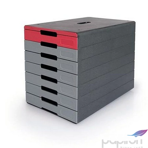 Irattároló műanyag 8 fiókos DURABLE Idealbox pro 7 piros