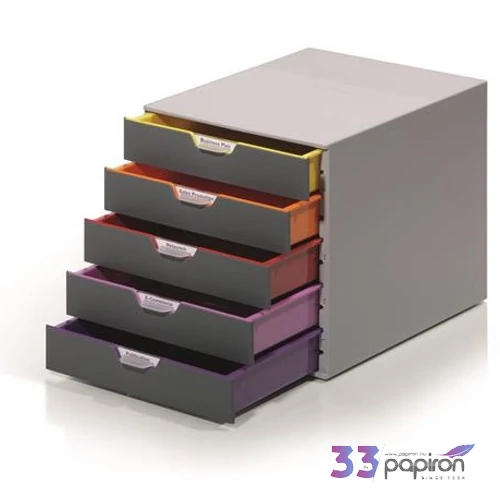 IrattároLó műanyag Durable Varicolor 5' 5 színkódos fiókkal Iratrendezés DURABLE 760527