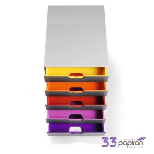 IrattároLó műanyag Durable Varicolor 5' 5 színkódos fiókkal Iratrendezés DURABLE 760527