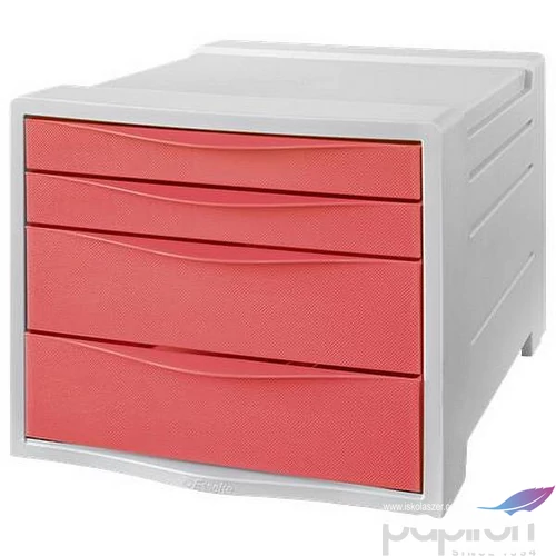 Irattároló műanyag Esselte 4 fiókos,Colour`Breeze, áttetsző korall E628456