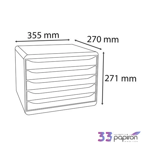 Irattároló műanyag Exacompta 5 fiókos, Big-Box Plus Horizon Iderama