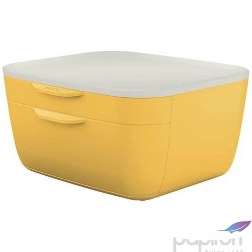Irattároló műanyag Leitz 2 fiókos, Cosy, melegsárga E53570019