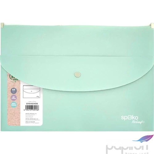 Irattartó tasak ReLeaf A5 PP SoftTouch menta zöld 25x17cm 