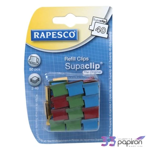 Supaclip utántöltő Rapesco vegyes színekben 50db-os Irodai kiegészítők RAPESCO RC4050MC