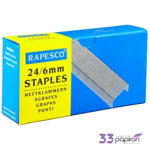 Tűzőkapocs 26/6 Rapesco 20lap 1000db/dob horganyzott acél Irodai kisgépek RAPESCO S11661Z3