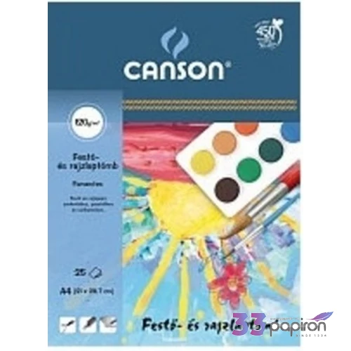 Festőtömb Canson A4 120gr hófehér 21x29, 7 25lap iskolai festőtömb iskolaszezonos termék kezdő művészblokk