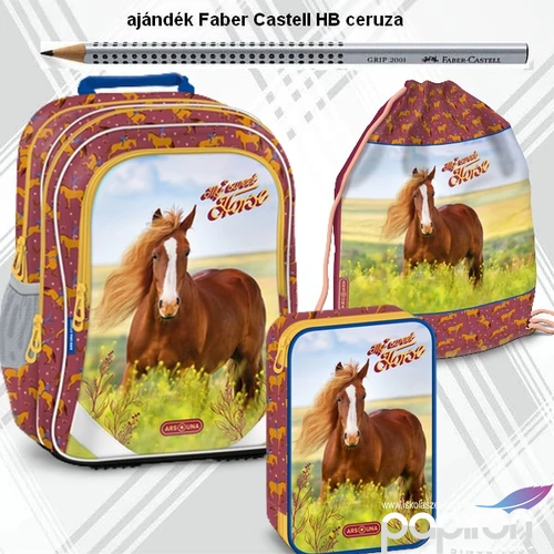 Iskolatáska szett Ars Una 24 My Sweet Horse táska, tolltartó, tornazs 