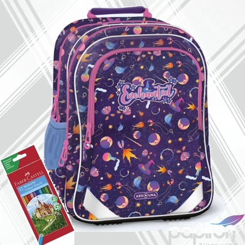 Ars una iskolatáska ErgoFit 24 24L ergo-fit Enchanted (5350) lila 56173505 prémium 3év garancia