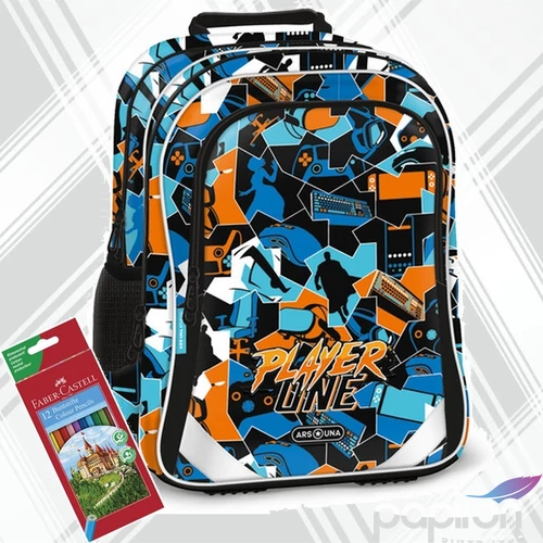 Ars una iskolatáska ErgoFit 24 24L ergo-fit Player One (5353) GAMER 56173536 prémium 3év garancia