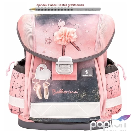 Iskolatáska Belmil ergonómikus 21' Classy Ballerina Black Pink 403-13 36x32x19 kb. 19l - 900g