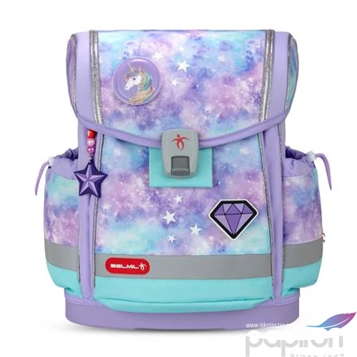 Iskolatáska Belmil ergonómikus Classy Plus Diamond Unicorn - unikornis BL40578AG17L