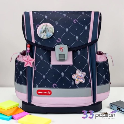 Iskolatáska Belmil ergonómikus Classy Plus Midnigh lovas BL40578AG18L