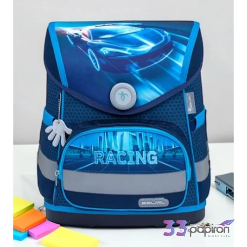 Iskolatáska Belmil ergonómikus Compact Racing Blue Neon BL40541AG12F
