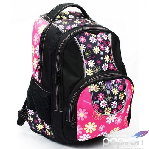 Hátizsák KPP ergonómikus COOL DAISY / RÓZSASZÍN FEHÉR VIRÁGOS mérete: 360X430X230