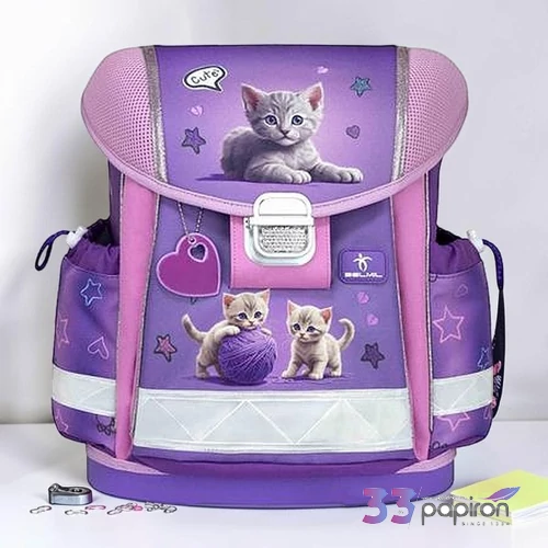 Iskolatáska fémcsat BELMIL 26 Classy Little Kittens