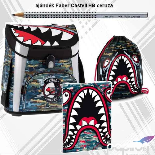 Iskolatáska szett Ars Una 20'c Flying Sharks- kollekció 