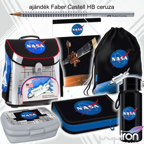 Iskolatáska szett Ars Una 21' NASA iskolatáska, tornazsák, tolltartó kulacs, uzsonnásdoboz, gumis mappa