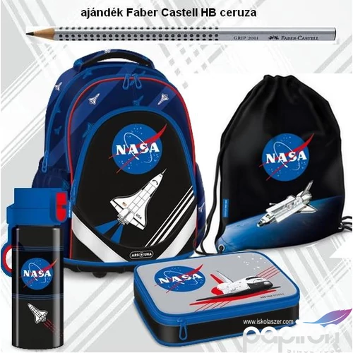 Iskolatáska szett Ars Una 23 NASA (5255) iskolatáska, tolltartó, tornazsák, kulacs