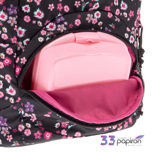 Ars Una 24 Pearl Blossom Black iskolatáska praktikus