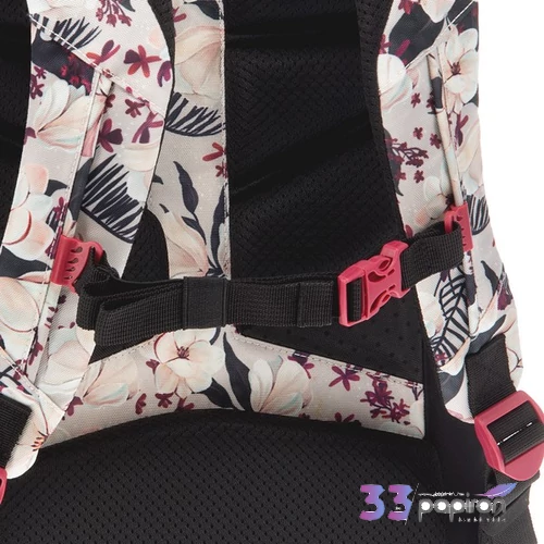 Ars Una 24 Flowery Pink iskolatáska mellszíjas