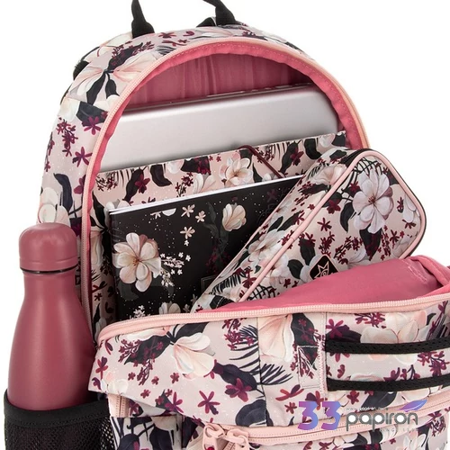 Ars Una 24 Flowery Pink iskolatáska tágas