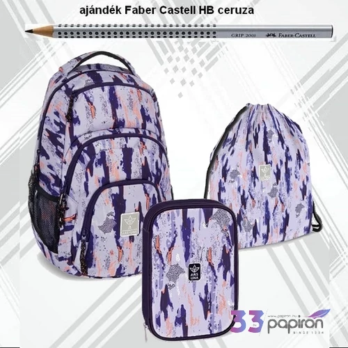 Iskolatáska szett Ars Una 25 Camouflage ergonómikus 3 részes