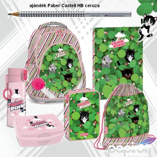Iskolatáska szett Ars Una 25 Think Pink  táska, tolltartó, gumis mapp tornazsák, kulacs, uzsonnásdoboz